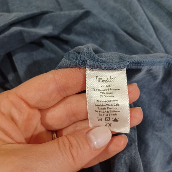 Fair Harbor The SeaBreeze Henley Top Mens LS Lightweight UPF Shirt Mens 2X - Picture 6 of 6